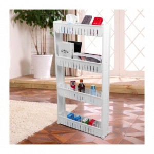 Organisateur de produits  avec roues 4 compartiments pour cuisine ou SDB 2