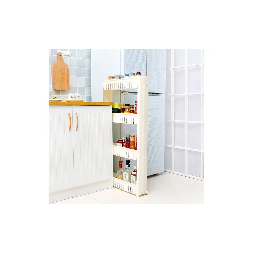 Organisateur de produits  avec roues 4 compartiments pour cuisine ou SDB