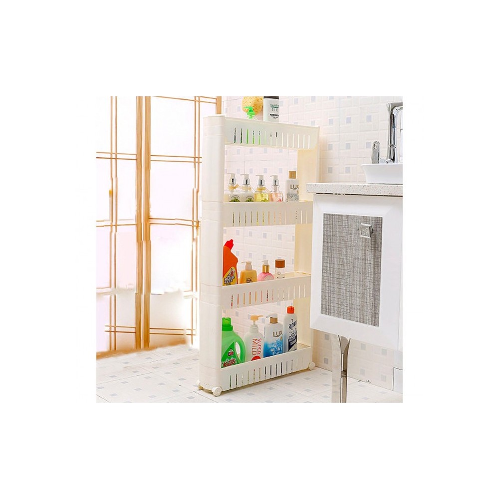 Organisateur de produits  avec roues 4 compartiments pour cuisine ou SDB