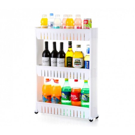 Organisateur de produits  avec roues 3 compartiments pour cuisine ou SDB