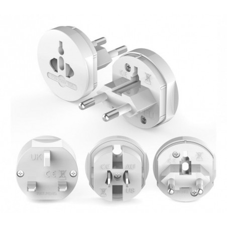 Adaptateur pour prises internationales de 125V 6A à 250V 13A 16  modes