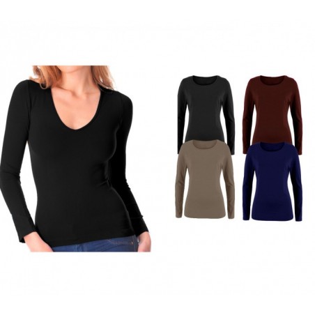 VKA25 Pack 5 t-shirts à manches longues thermiques, intérieur polaire  mod.ANAIS VKA25 Pack 5 t-shirts à manches longues thermiques, intérieur polaire  mod.ANAIS