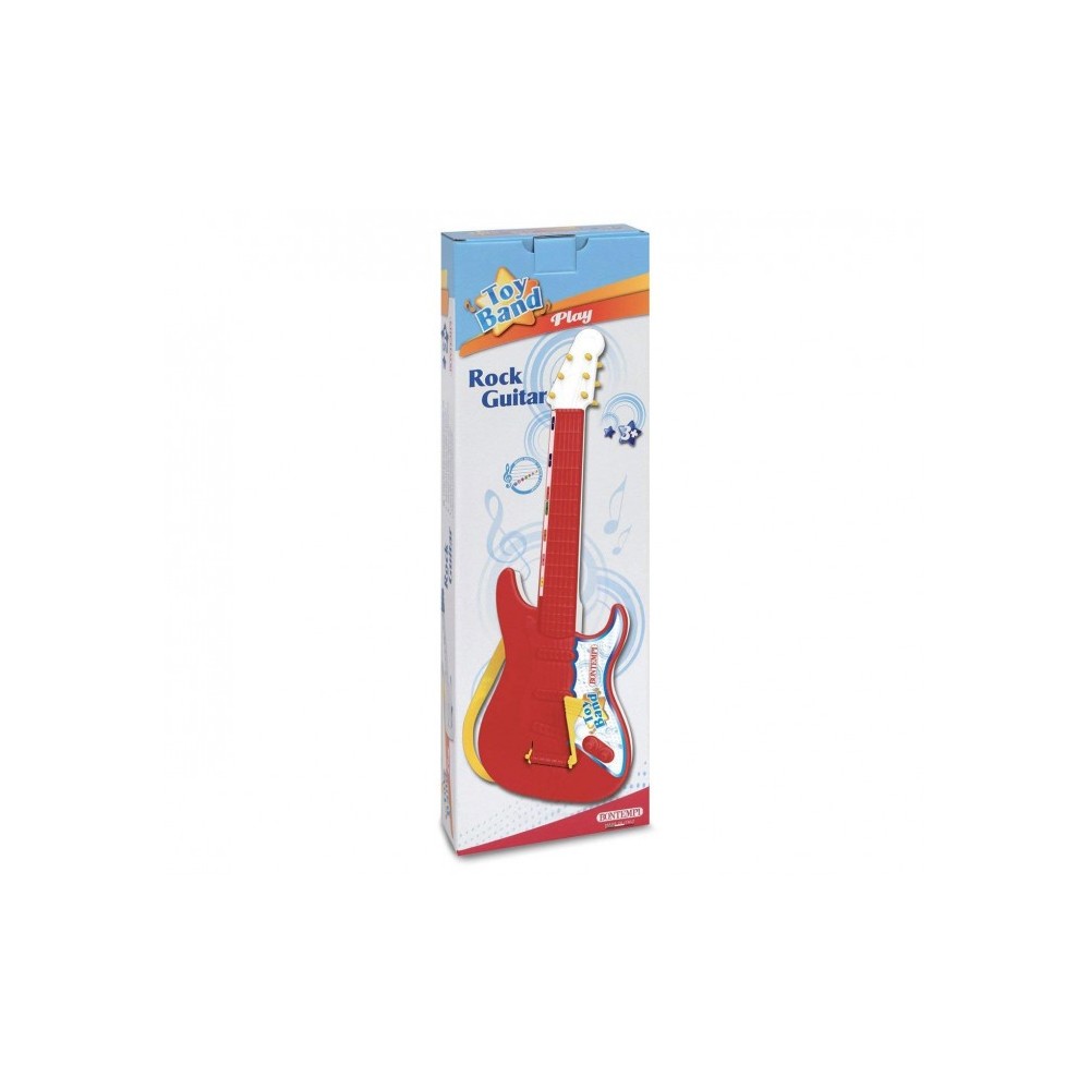 BONTEMPI 205401 guitare rock avec bandoulière hawaïenne, 6 cordes en nylon
