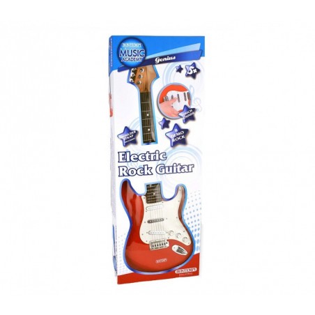 BONTEMPI 241310 Guitare électrique RockGuitar 6 cordes en métal Casque micro MP3