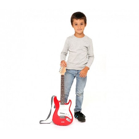 BONTEMPI 241310 Guitare électrique RockGuitar 6 cordes en métal Casque micro MP3