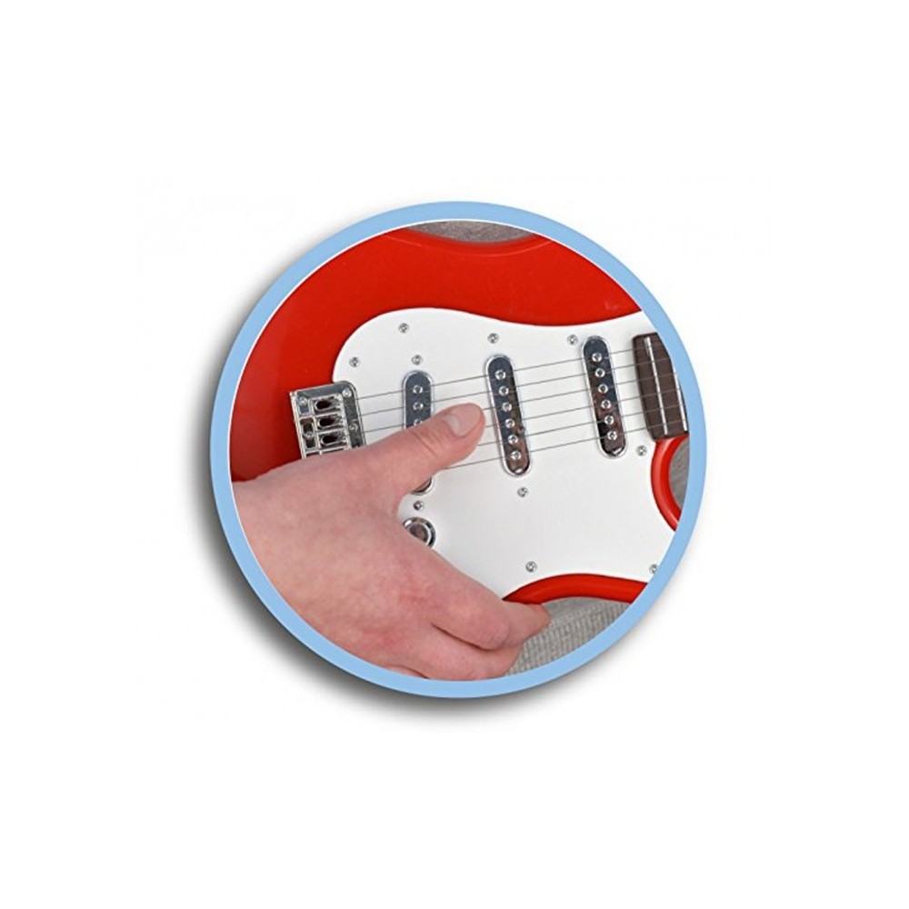 BONTEMPI 241310 Guitare électrique RockGuitar 6 cordes en métal Casque micro MP3