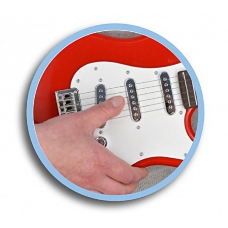 BONTEMPI 241310 Guitare électrique RockGuitar 6 cordes en métal Casque micro MP3