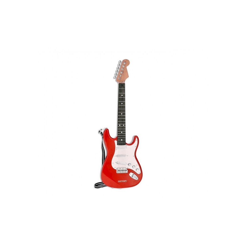 BONTEMPI 241310 Guitare électrique RockGuitar 6 cordes en métal Casque micro MP3