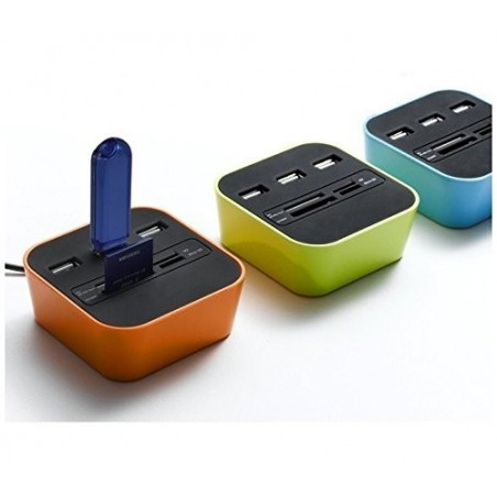 Lecteur / Adaptateur de carte 3 ports USB 2.0 SD TF-M2-MS-CARD