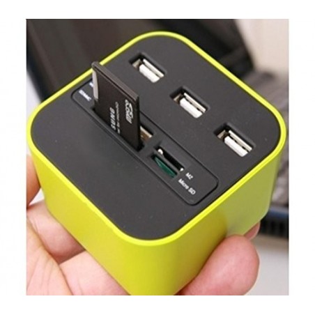 Lecteur / Adaptateur de carte 3 ports USB 2.0 SD TF-M2-MS-CARD