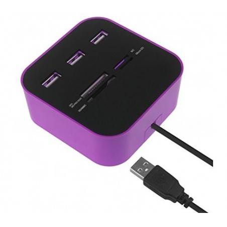 Lecteur / Adaptateur de carte 3 ports USB 2.0 SD TF-M2-MS-CARD