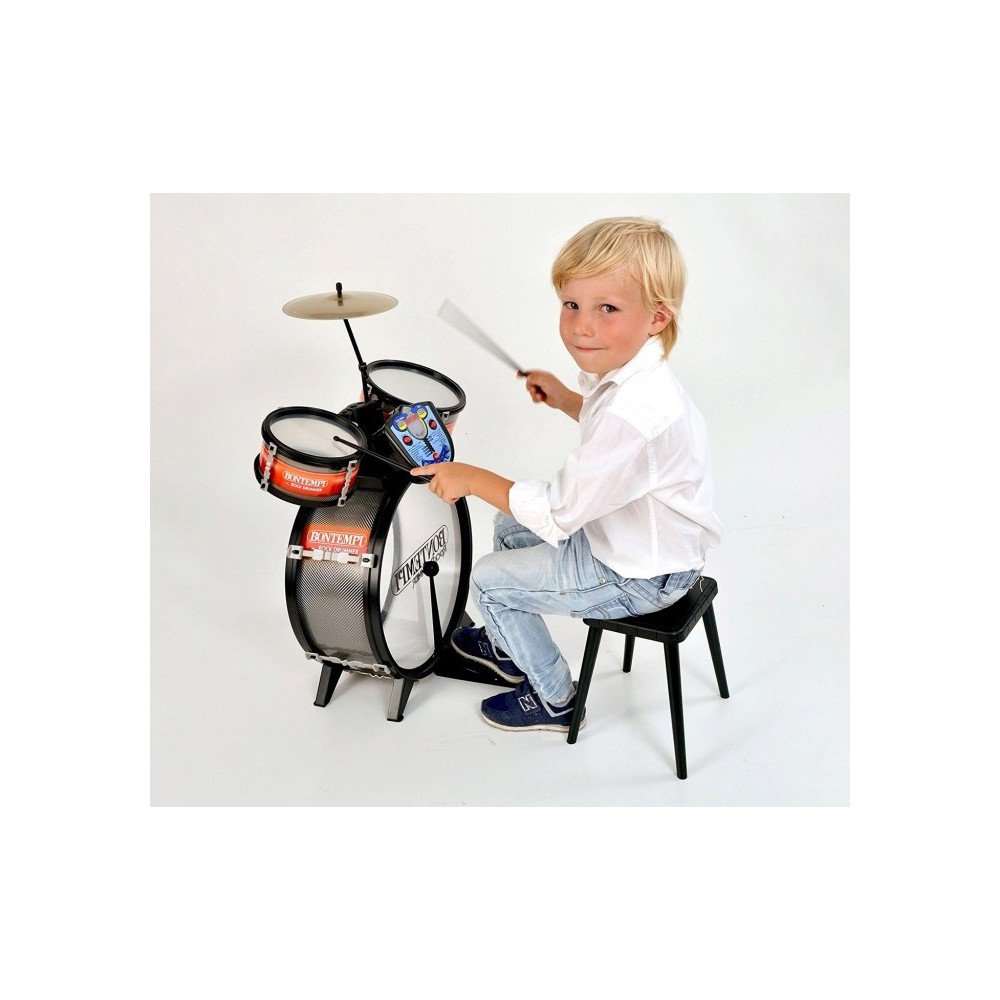 BONTEMPI 514504 - Batterie de 4 éléments avec baguettes, tabouret, symablalle