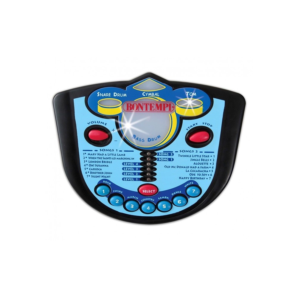 BONTEMPI 514504 - Batterie de 4 éléments avec baguettes, tabouret, symablalle