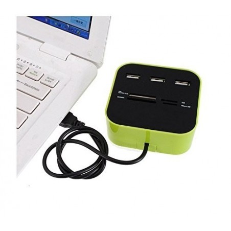 Lecteur / Adaptateur de carte 3 ports USB 2.0 SD TF-M2-MS-CARD