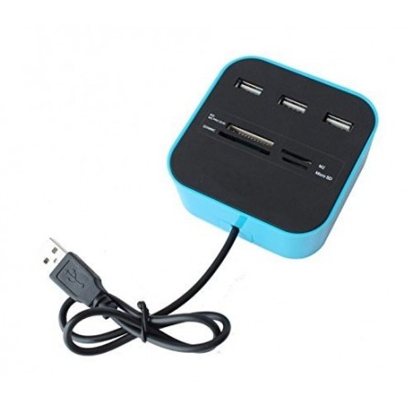 Lecteur / Adaptateur de carte 3 ports USB 2.0 SD TF-M2-MS-CARD