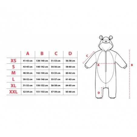 pyjama en polaire UNISEXE  cosplay Kangourou tailles XS a XXL