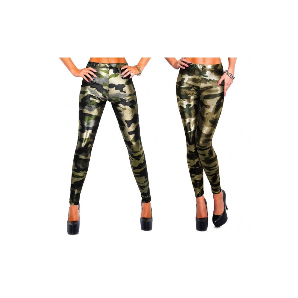 XM9050 Ensemble de deux leggings à imprimés camouflage militaire brillant