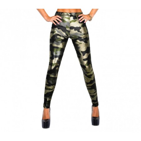 XM9050 Ensemble de deux leggings à imprimés camouflage militaire brillant