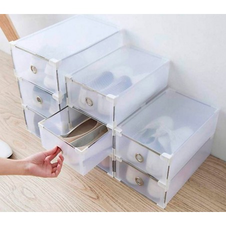 14917 Ensemble de 5 boîtes pour organiser les chaussures avec bords métalliques empilables