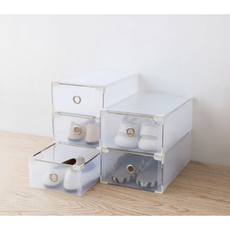 14917 Ensemble de 5 boîtes pour organiser les chaussures avec bords métalliques empilables