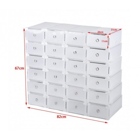 14917 Ensemble de 5 boîtes pour organiser les chaussures avec bords métalliques empilables