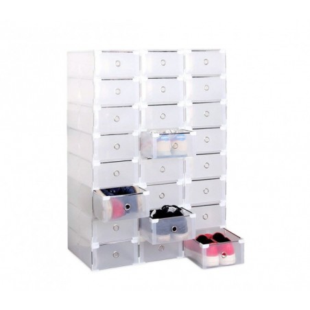 14917 Ensemble de 5 boîtes pour organiser les chaussures avec bords métalliques empilables