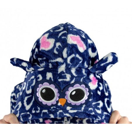 B1717 Pyjama combinaison pour enfants pilou modèle HIBOU UNISEX de 4 à 14 ans