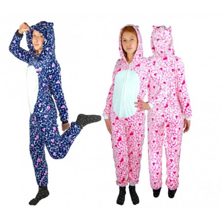 B1717 Pyjama combinaison pour enfants pilou modèle HIBOU UNISEX de 4 à 14 ans