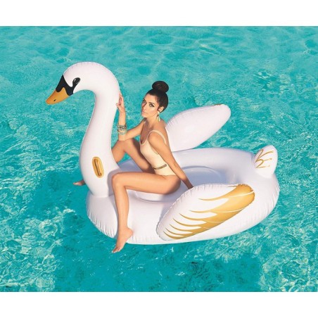 41120 Bouée gonflable géante en forme de cygne de luxe BESTWAY 169 x 169 cm