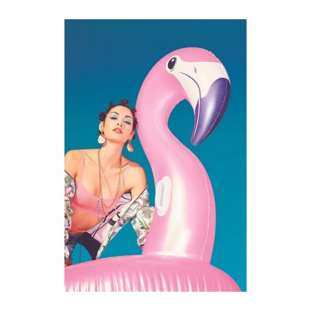 41119 Bouée gonflable géante Flamant rose de luxe BESTWAY de 173 x 170 cm