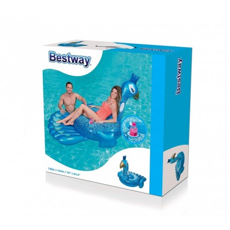41101 Bouée gonflable géante en forme de Paon royal BESTWAY 198 x 164 cm