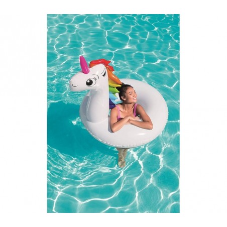 36123 Bouée gonflable en forme de Licorne BESTWAY pour les enfants de 12 ans et +  163x131cm