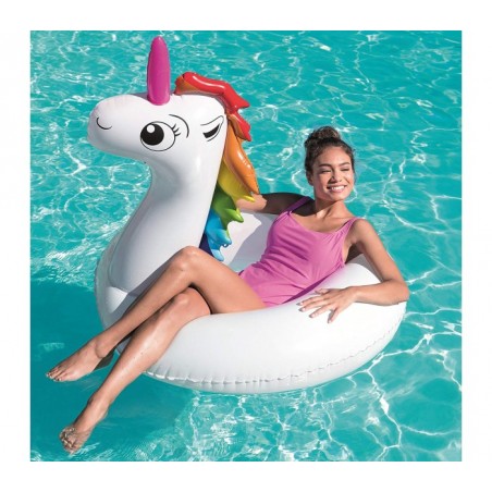 36123 Bouée gonflable en forme de Licorne BESTWAY pour les enfants de 12 ans et +  163x131cm