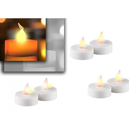 Lot 10 Bougies décoratives LED / effet flamme / lumière chaude / lumière jaune