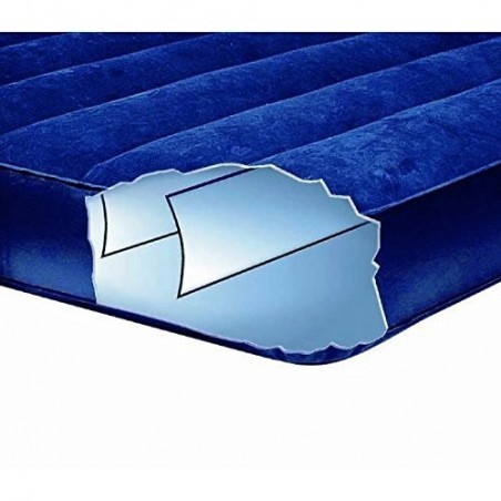 Matelas gonflable double 137x191x22cm, couverture imperméable, bleu - INTEX