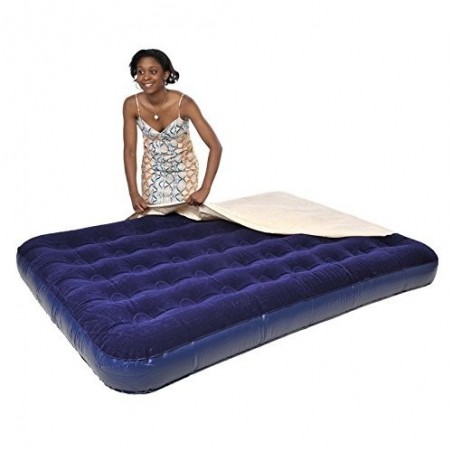 Matelas gonflable double 137x191x22cm, couverture imperméable, bleu - INTEX