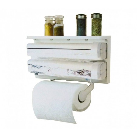 870592 Distributeur TRIPLE papier aluminium film plastique essui-main BLANC