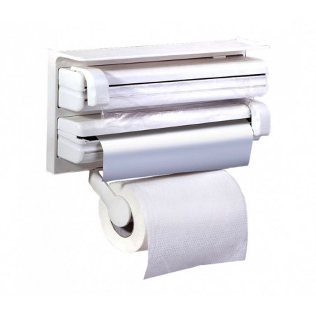 870592 Distributeur TRIPLE papier aluminium film plastique essui-main BLANC