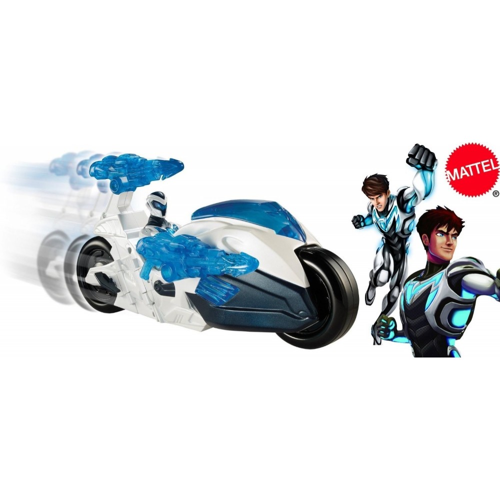 Jouet - turbo max steel - super héro robot avec moto et missiles - MATTEL