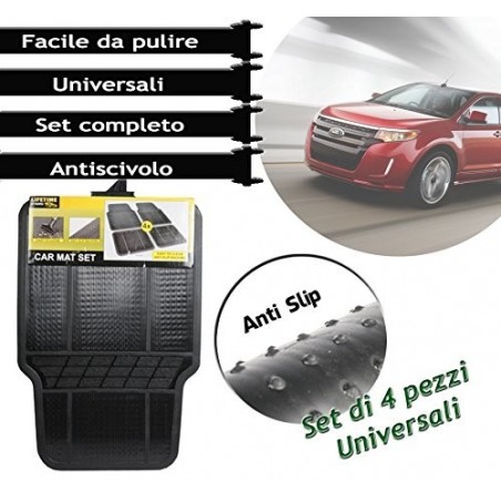 Pack complet de 4 tapis voiture en caoutchouc taille universel- résiste á l'eau