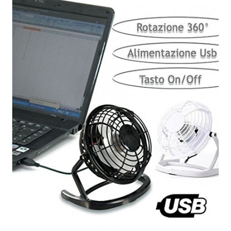 Mini ventilateur de table USB, diamètre de 13 cm - avec une rotation de 360°