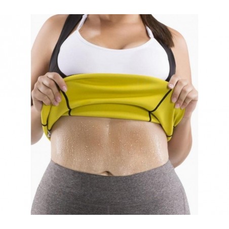 T-shirt fitness effet sauna à manches longues en néoprène  tailles S à XXL