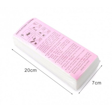 300 bandes de papier dépilatoire de 7x20 cm pour l'élimination de la cire
