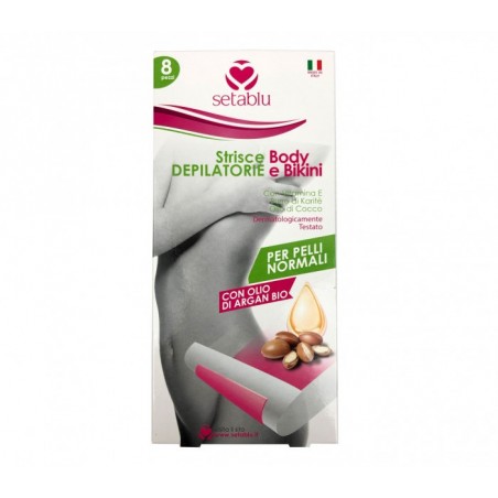 Pack 8 bandes dépilatoires SETABLU pour peau normale à l'huile de vitamine E