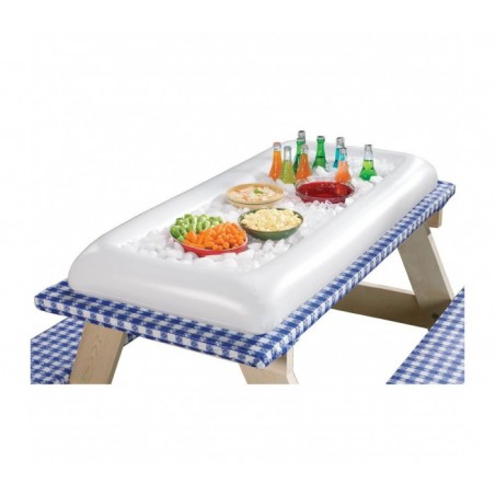 Coussin gonflable en PVC 134x64cm pour boissons ou sandwichs à la piscine ou pique-nique