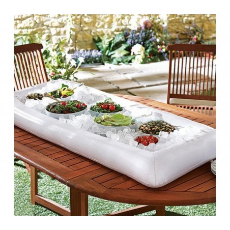 Coussin gonflable en PVC 134x64cm pour boissons ou sandwichs à la piscine ou pique-nique