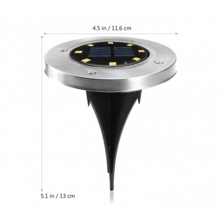 Projecteur de sol énergie solaire 8 LED lumière froide imperméable l'extérieur