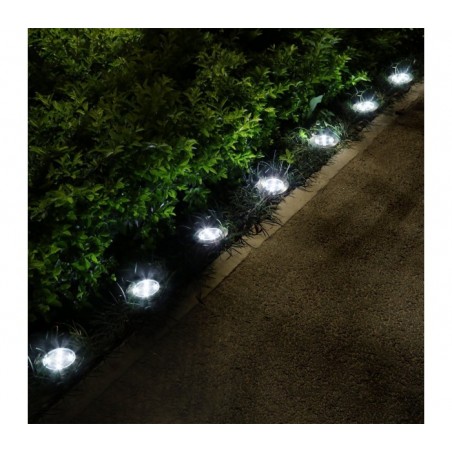 Projecteur de sol énergie solaire 8 LED lumière froide imperméable l'extérieur