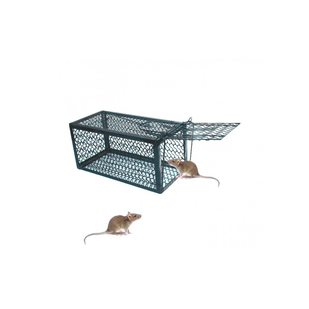 Piège en métal pour souris à ressort à pression automatique 24x11x11 cm NOIR