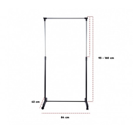 643707 Portant à vêtement à roulettes VestiAmo Casa 84x43x93 max h160 cm